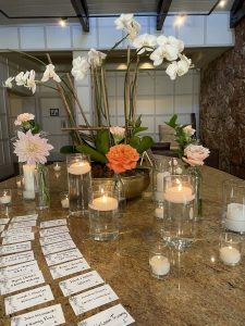 Card Table Flowers & Candles