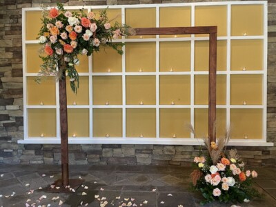 Wedding Arch Flowers Stone House
