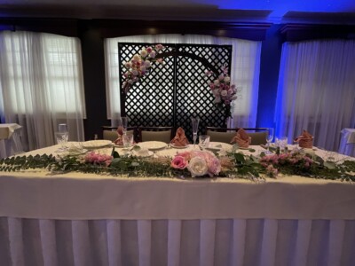 Backdrop & Sweetheart Table Flowers