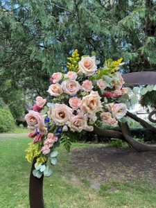 ceremony arch wedding flowers Tarrywile Park and Manor