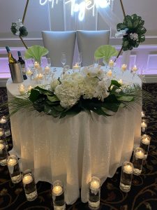 Sweetheart Table Flowers & Candles