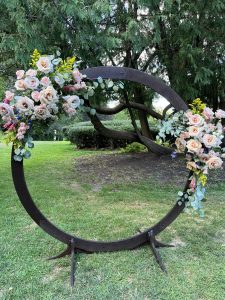 ceremony arch wedding flowers Tarrywile Park and Manor