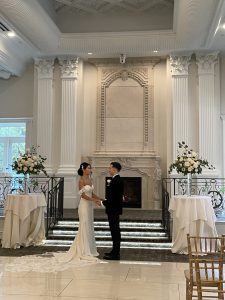 ceremony arch wedding flowers Naninas in the Park