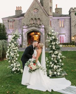 ceremony arch wedding flowers Whitby Castle