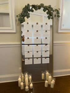 Mirror Greenery and Cylinder Candles Decoration