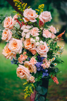 ceremony arch wedding flowers Tarrywile Park & Manor