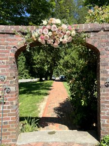 ceremony arch wedding flowers Keeler Tavern Museum