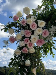 arch wedding flowers Lake Mohawk Country