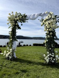 ceremony arch wedding flowers Candlewood Inn