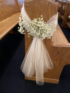 church chair flowers