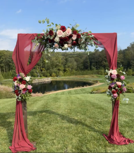 outdoor ceremony arch floral design InSitu Gardens