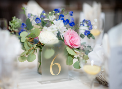 reception centerpiece wedding flowers Waters Edge at Giovanni